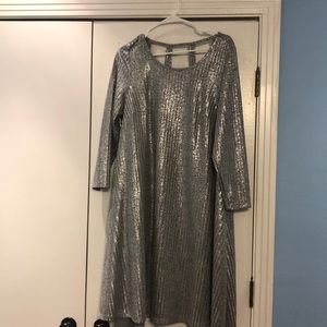 Metallic silver knee-length dress from Torrid